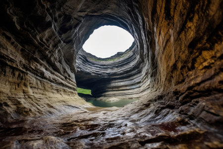 circular cave opening resembling an eye, created with generative aiの素材