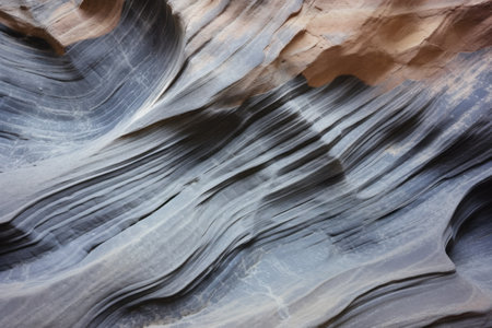 close-up of weather-eroded patterns in a canyon cave, created with generative aiの素材
