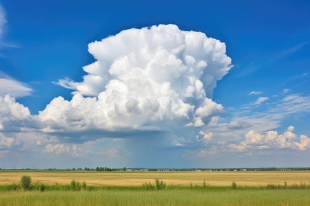 cumulonimbus clouds launching upward in hot weather, created with generative aiの素材
