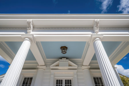 decorative entablature above grand entrance, created with generative aiの素材