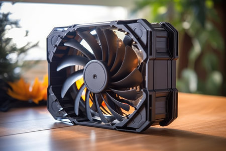 silent cooling fan of a modern gaming console, created with generative aiの素材