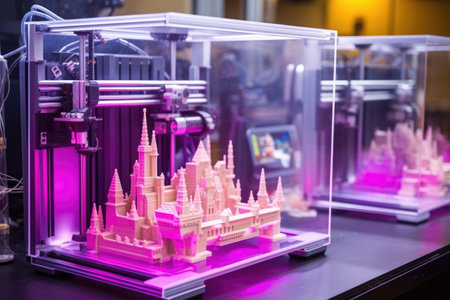 digital display on a modern 3d printer, created with generative aiの素材