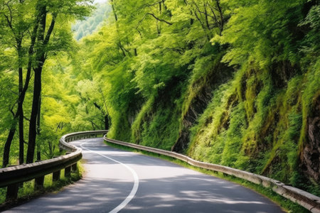 tight hairpin bend on a steep professional cycling route, created with generative aiの素材