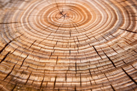 upclose view of tree rings on stump, created with generative aiの素材