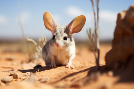 jerboa, mouse like rodent, hopping, created with generative aiの素材