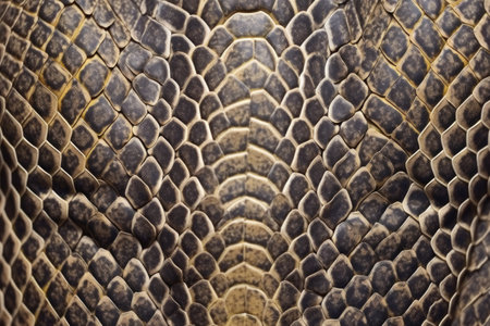 overhead shot of a monitor lizards intricate skin pattern, created with generative aiの素材