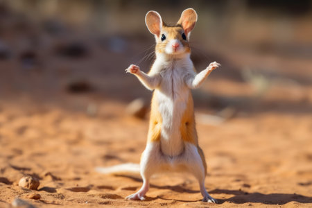 kangaroo rat standing upright on hind legs, created with generative aiの素材