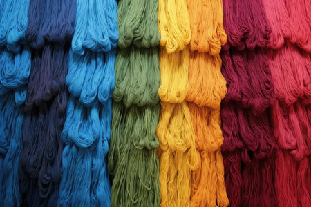 acid dyed wool fibers displayed on canvas, created with generative aiの素材