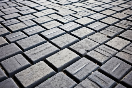 high contrast tactile paving on a city pavement, created with generative aiの素材