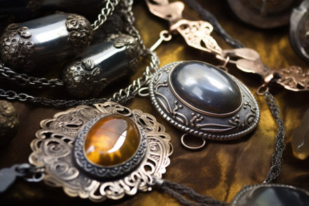 unique, handmade metal jewelry, created with generative aiの素材