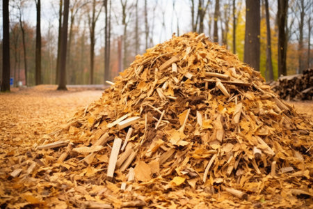 various feedstocks like forest residues prepared for biomass, created with generative aiの素材