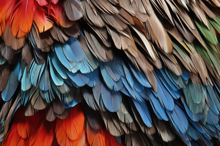 birds feathers layered and dense, created with generative aiの素材