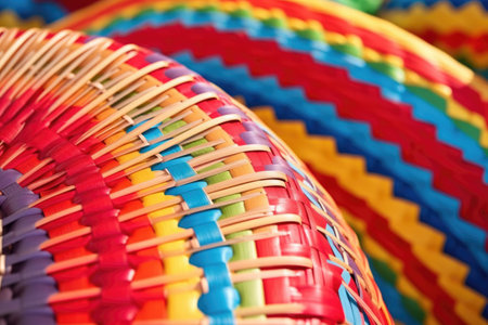 close-up of a hot air balloons woven basket, created with generative aiの素材