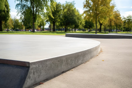 skateboarding ramp viewed from the side, created with generative aiの素材