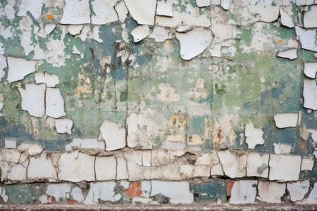small piece of a former tiled wall, created with generative aiの素材