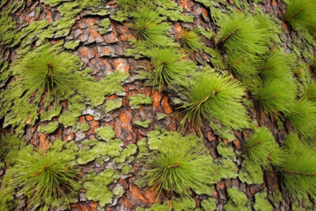 a detailed view of the bark of a pine tree, created with generative aiの素材