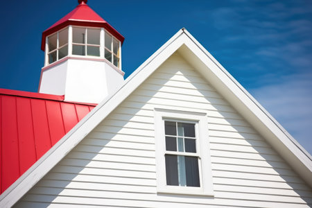 close up detail of lighthouse architectural design, created with generative aiの素材