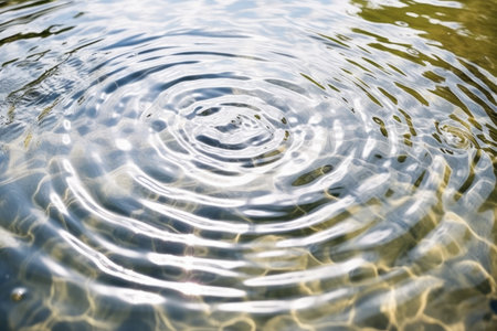 close-up of ripples caused by hot water bubbles in spring, created with generative aiの素材