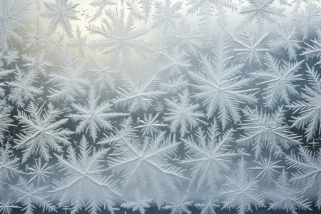 frosty patterns on a window pane, created with generative aiの素材