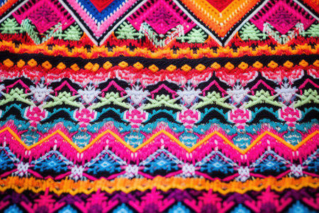 detailed shot of an authentic handmade textile, created with generative aiの素材