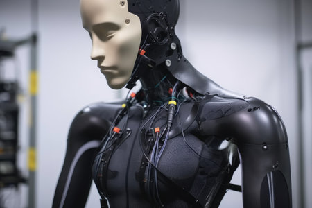 motion capture suit displayed on a mannequin, created with generative aiの素材