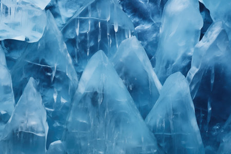 icy textures of an iceberg surface close-up, created with generative aiの素材