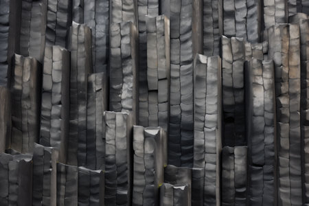 patterns on basalt columns, created with generative aiの素材