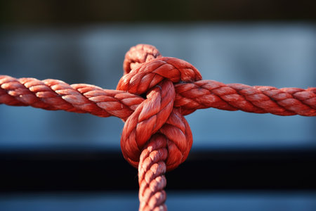 half hitch knot on a bungee cord, created with generative aiの素材
