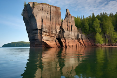 large split rock that has been cracked down the center, created with generative aiの素材