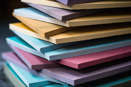 stack of different grit sandpapers used for sailboat care, created with generative aiの素材