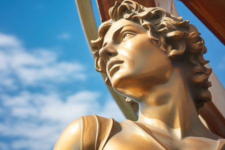 close shot of a figurehead on a sailboat, created with generative aiの素材