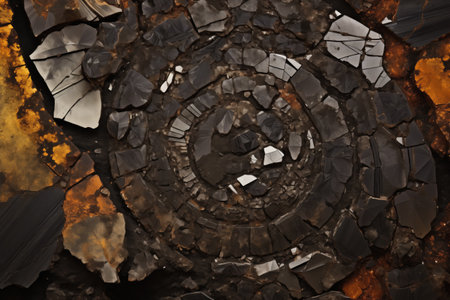 meteorite cross-section under microscope, created with generative aiの素材