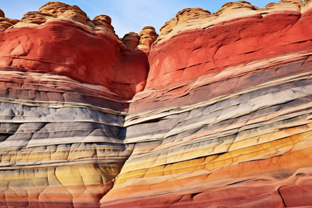 vibrantly stained sandstone formation, created with generative aiの素材