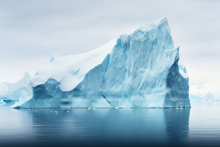 detailed shot of iceberg surface during melting, created with generative aiの素材