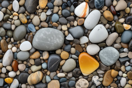 a variety of stones collected from the riverbed, created with generative aiの素材