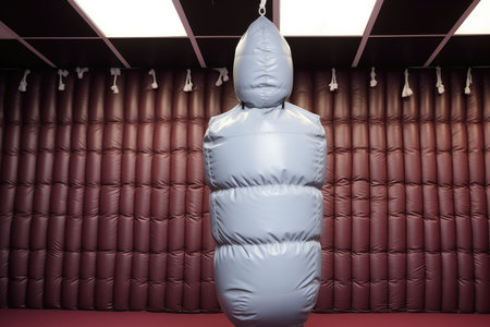 a padded grappling dummy in martial arts studio, created with generative aiの素材