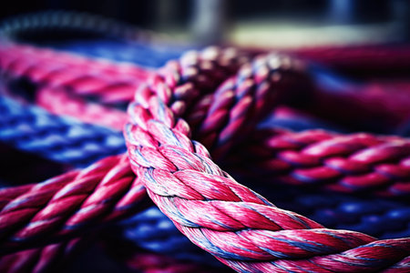 a close-up shot of a gymnasium climbing rope, created with generative aiの素材