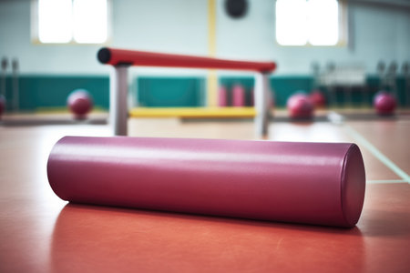 a close-up of a pommel horse in a gymnastics gymnasium, created with generative aiの素材