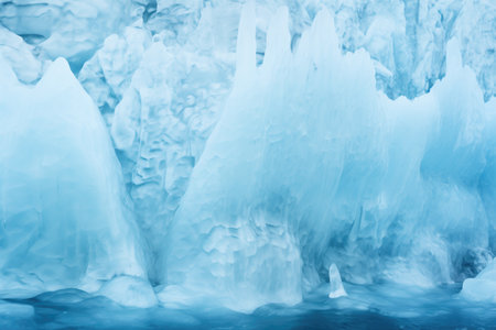 close-up showing details of an icebergs icy texture, created with generative aiの素材