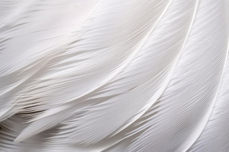 macro shot of a swans feather for a smooth, white texture, created with generative aiの素材