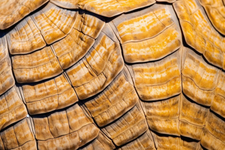 close capture of a turtles shell for a rough, segmented texture, created with generative aiの素材