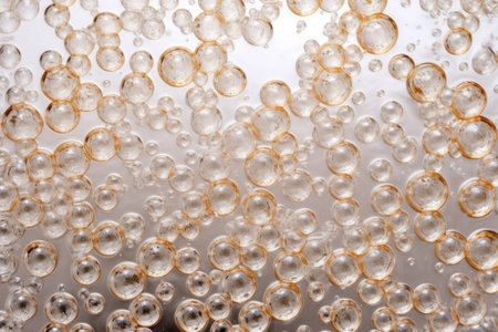 tiny bubbles in clear hair gel, created with generative aiの素材
