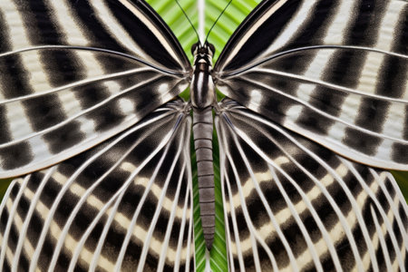 distinct pattern from a zebra longwing butterfly wing, created with generative aiの素材