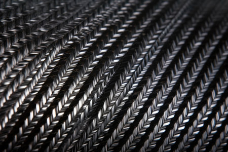 a close-up view of carbon fiber weaving in a lighted studio, created with generative aiの素材