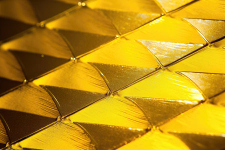 macro shot of a painted yellow diamond plate, created with generative aiの素材