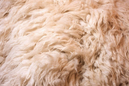 close-up of a sheeps fluffy wool, created with generative aiの素材