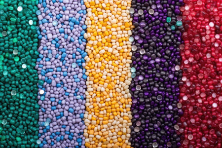 multicolor glass beads texture, created with generative aiの素材