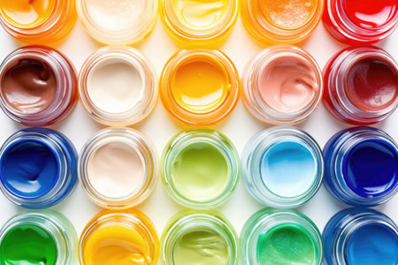 styling creams organized in a vibrant setup, created with generative aiの素材