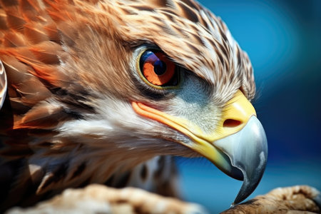 close-up of a hawks talons gripping its prey, created with generative aiの素材