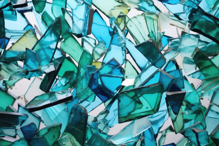 fragmented shards from a smashed glass plate, created with generative aiの素材